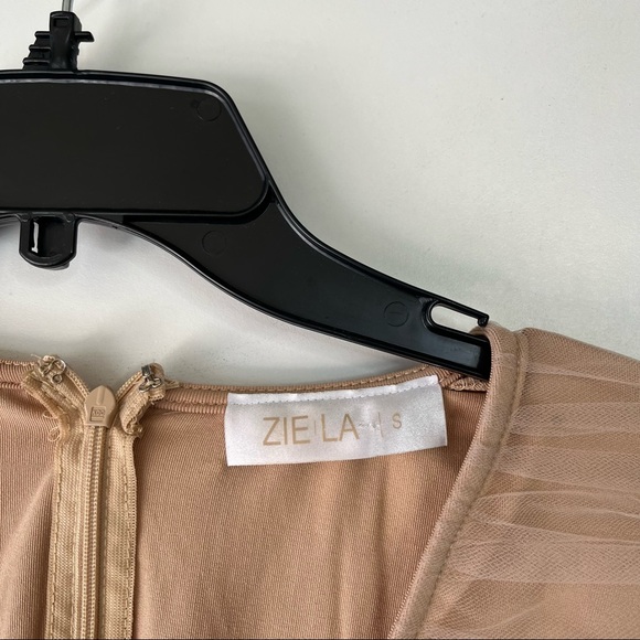 Zie LA Boutique mesh overlay v-neck bodycon dress - Picture 2 of 4